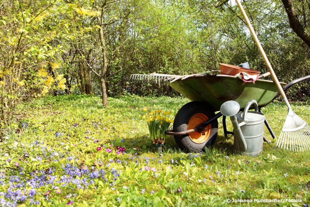 Gartenarbeit im Frühling