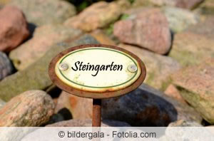 Steingarten Schild