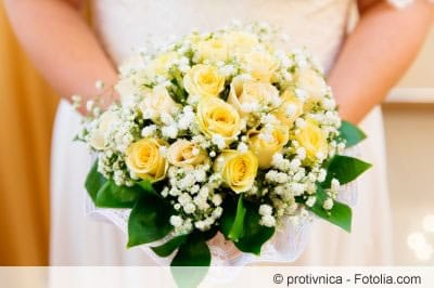 gelbe Rosen im Brautstrauß