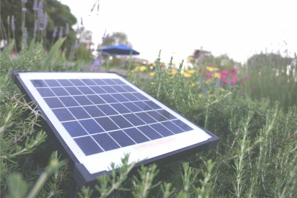 Solarpanel im Garten