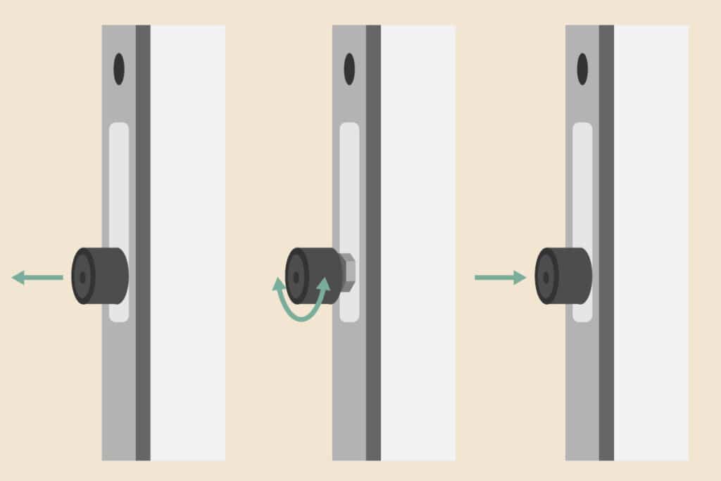 Anpressdruck der Balkontür einstellen - Schließzapfen lösen und einstellen