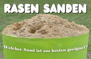 Eimer voller Sand auf Rasen