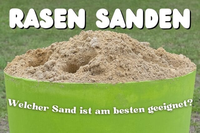 Eimer voller Sand auf Rasen